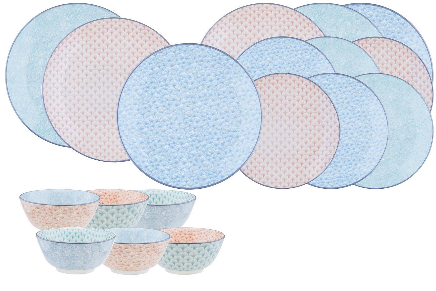 SERVICE Die Essentials - 18 Teile - Pastel - Pink, Keramik (1/1/1cm) - Björn