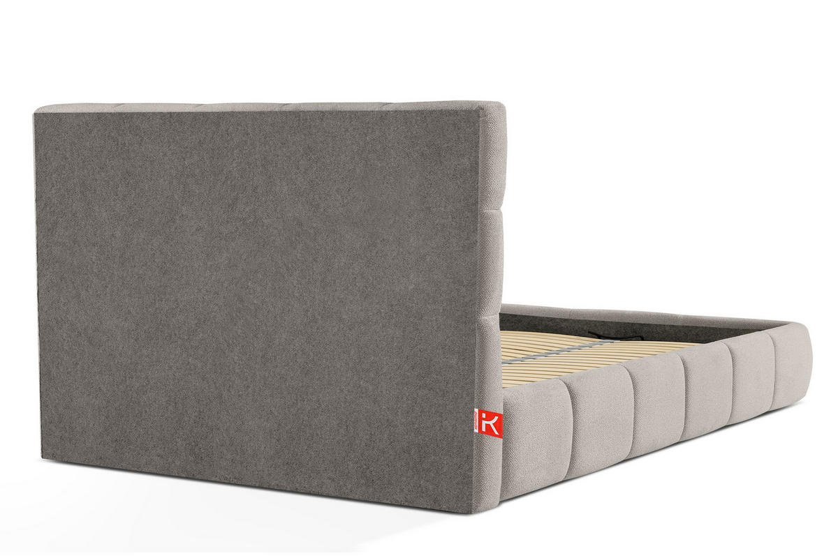 POLSTERBETT ALTOS Bouclé, hellgrau - Hellgrau, Holz/Holzwerkstoff (180/200cm) - KONSIMO®