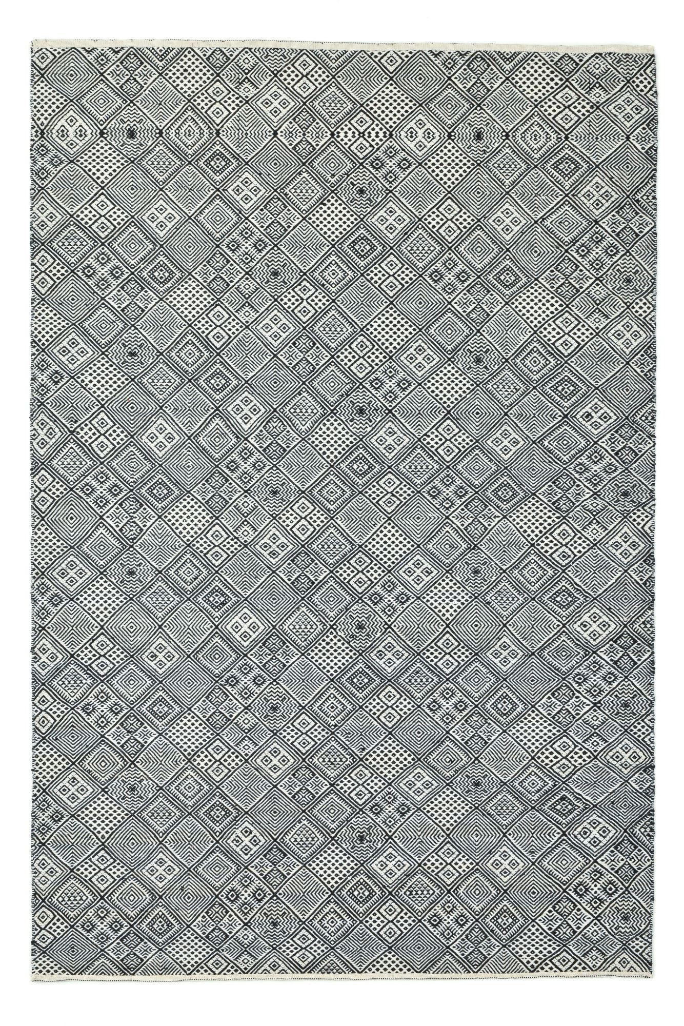 FLACHWEBETEPPICH Stilvoller Kelim, passt in jeden Raum 170x240 cm - Schwarz, Textil (170/240cm) - Rug and Roll