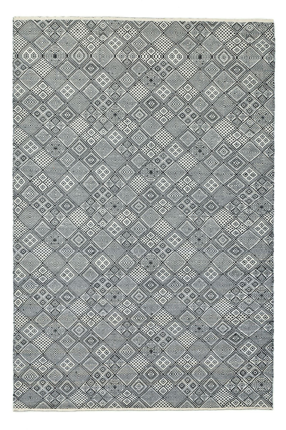 FLACHWEBETEPPICH Stilvoller Kelim, passt in jeden Raum 190x290 cm - Schwarz, Textil (190/290cm) - Rug and Roll