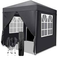 FALTPAVILLON 2 x 2 m Grau mit 4 Seitenteilen - Schwarz, Textil (200/255/200cm)