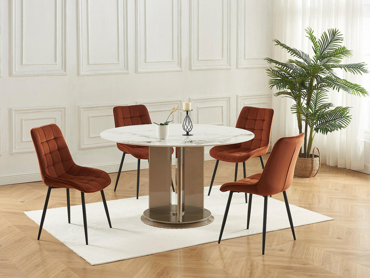 STUHL - 49.5cm x 60cm - Polyester - terracotta - OLLUA - Braun, Textil (49.5/87/60cm) - Vente-Unique