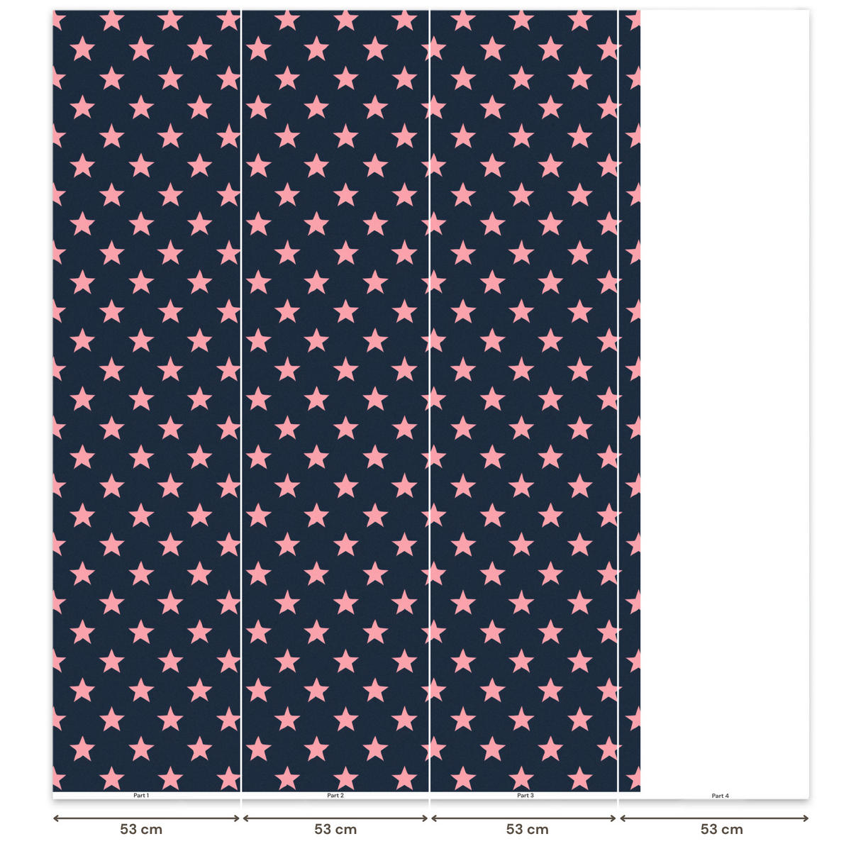 KINDERTAPETE - Muster - Sterne - Rosa - 160x220 cm - Anthrazit, Papier (160/220cm) - OnlyWow