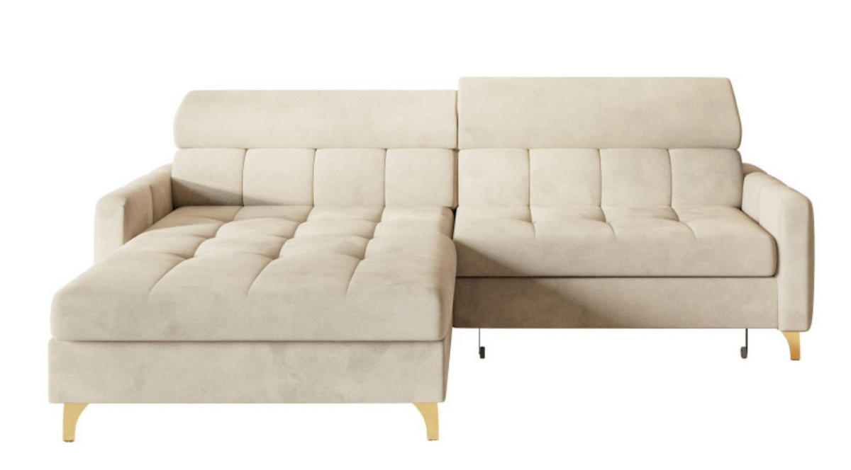 ECKSOFA Creme BAMBINO Mit Verstellbaren Kopfstützen Links - Beige/Creme, Textil (223/174cm) - Sepro Meble