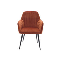 STUHL - 58 cm x 59 cm - Samt, Stoff - Terracotta ELEANA - Terracotta, Textil (58/82/59cm) - Vente-Unique