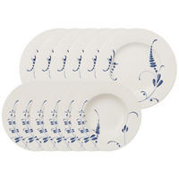 TAFELSERVICE Vieux Luxembourg Brindille weiß-blau 12er Set - Blau/Weiß, Keramik (1/1/1cm) - Villeroy & Boch