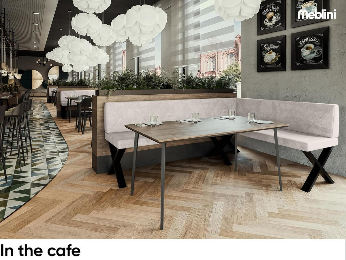 ECKBANK ERIC_X - Beige, Textil (142/196cm) - Meblini