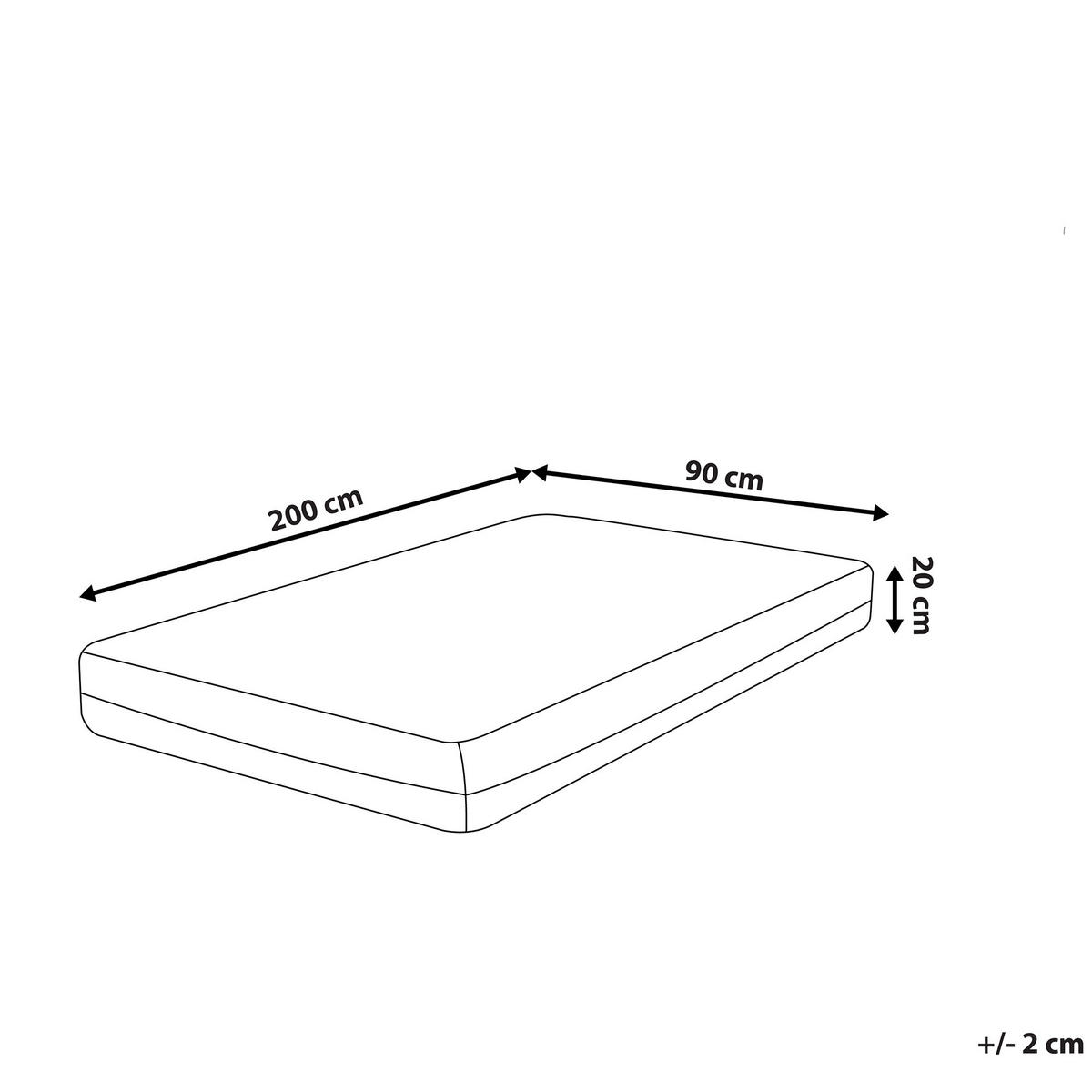 MATRATZE Memory Foam medium 90/200/20 cm Glee - Weiß, Textil (90/200cm) - Beliani