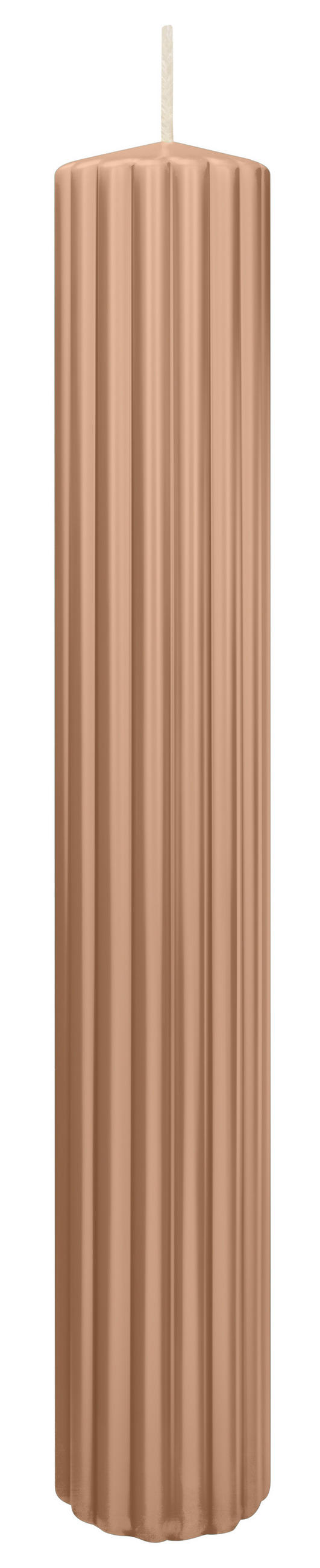 RILLEN KERZEN Caramel 300 x Ø 45 mm, 4 Stück - Beige, Paraffin (8/15/15cm) - Wiedemann Kerzen