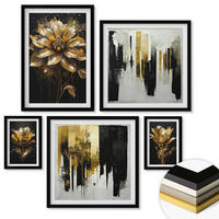 WANDBILDER 5er-Set - 50x50 cm & 20x30 cm & 40x60 cm Schwarzer Rahmen - Blumenbrücke – Lebensinspiration - Schwarz, Kunststoff (40/60cm) - ArtPrintCave