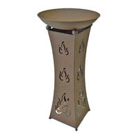 PFLANZSCHALE Sabi mit LED Beleuchtung Rost-Optik Stahl Dekosäule - Rostfarben, Metall (93cm) - DELUKE