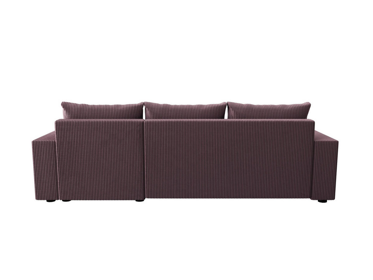 ECKSOFA HEWLET L BIS Zoom 17 Links mit Schlaffunktion - Dunkelrosa, Textil (240/140cm) - Bedante