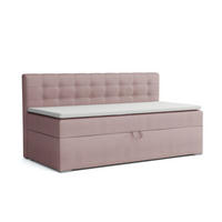 BOXBETT PATI 100/200 Rosa mit Taschen-Federkernmatratze H4 - Rosa, Holz/Holzwerkstoff (100/200cm) - Deine Möbel 24