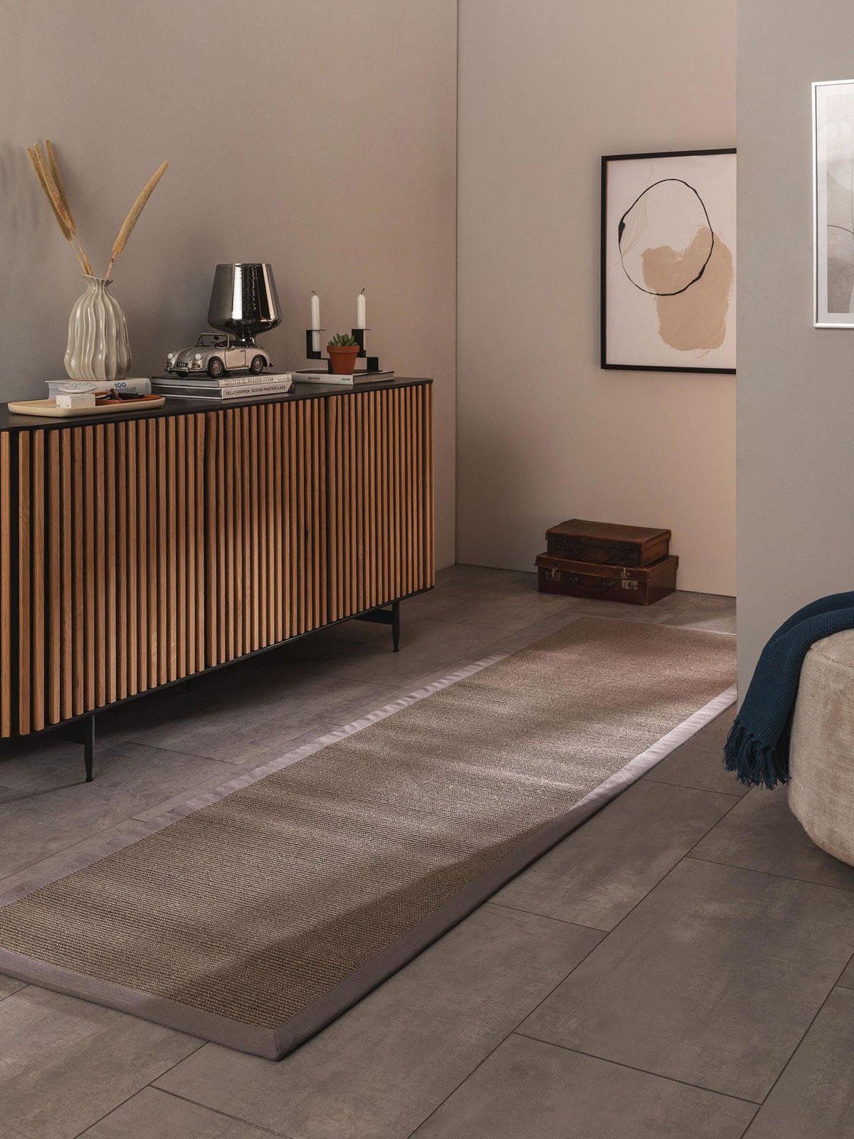 SISALTEPPICH Sana Grau 70x240 cm - Grau, Naturmaterialen/Kunststoff (70/1cm) - KUNSTLOFT