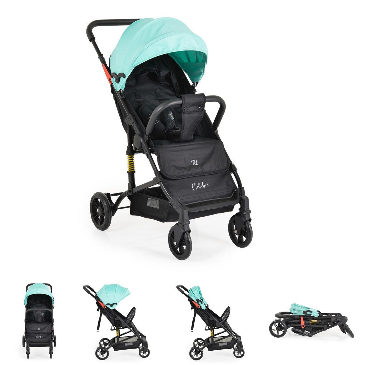 KINDERWAGEN Colibri türkis faltbar, verstellbar, 5-Punkt-Gurt, ab 6 Monaten - Türkis, Metall (75/51/97cm) - Moni