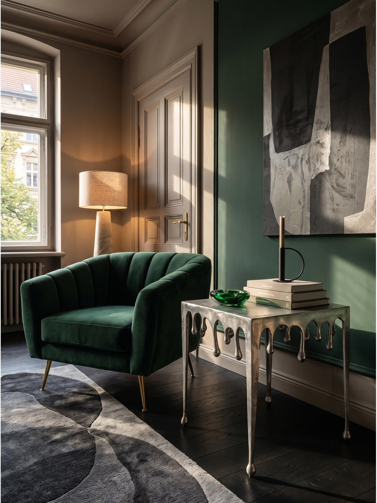 BEISTELLTISCH GARD, Aluminium, handgefertigt, Silber, 45,5 x 45,5 x 51 cm - Silberfarben, Metall (45.5/45.5/51cm) - KADIMA DESIGN