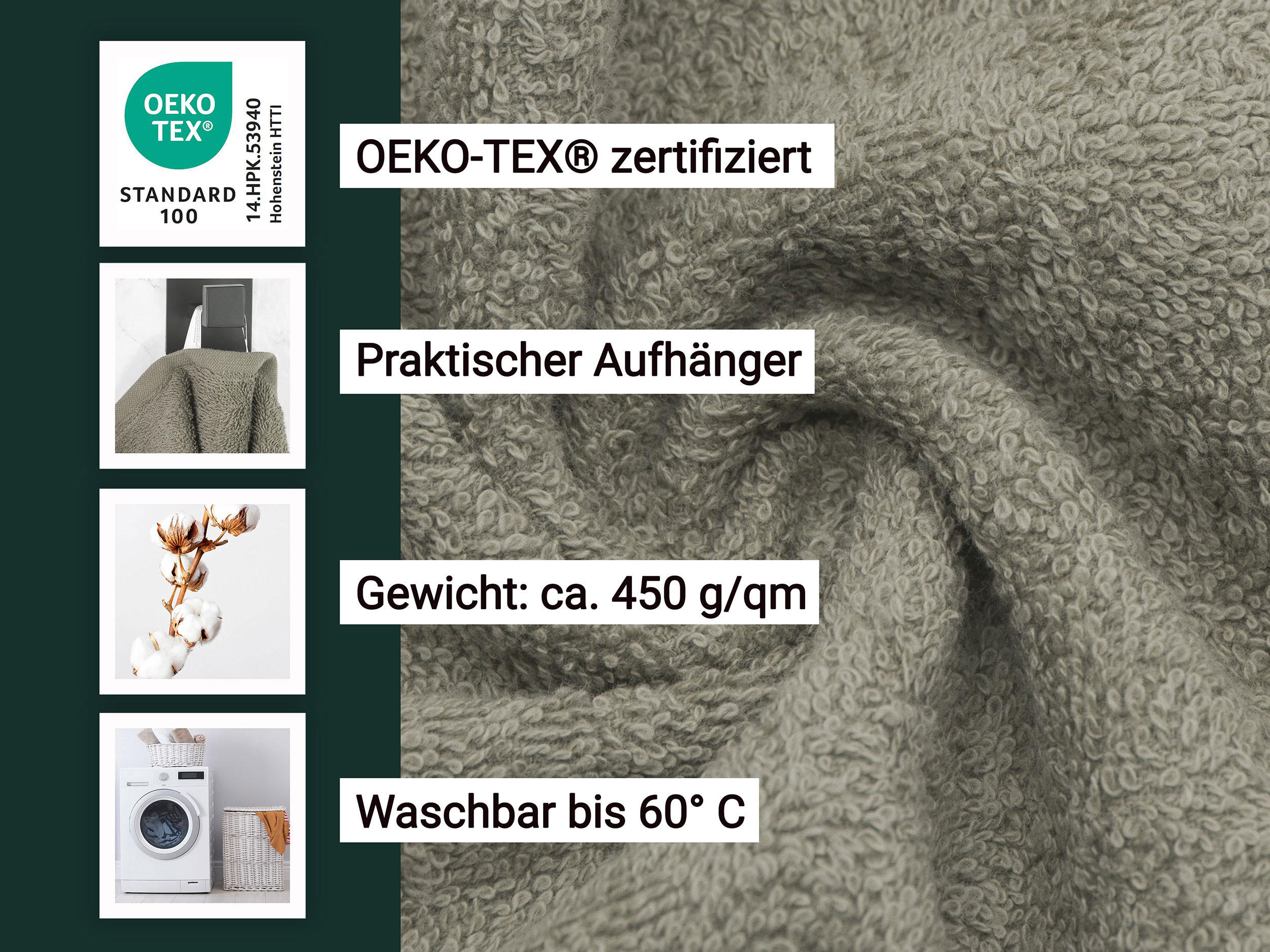 SAUNATUCH, 2er-Set, 70x180 cm, 100% Baumwolle, Braun - Taupe, Textil (70/180cm) - Zollner