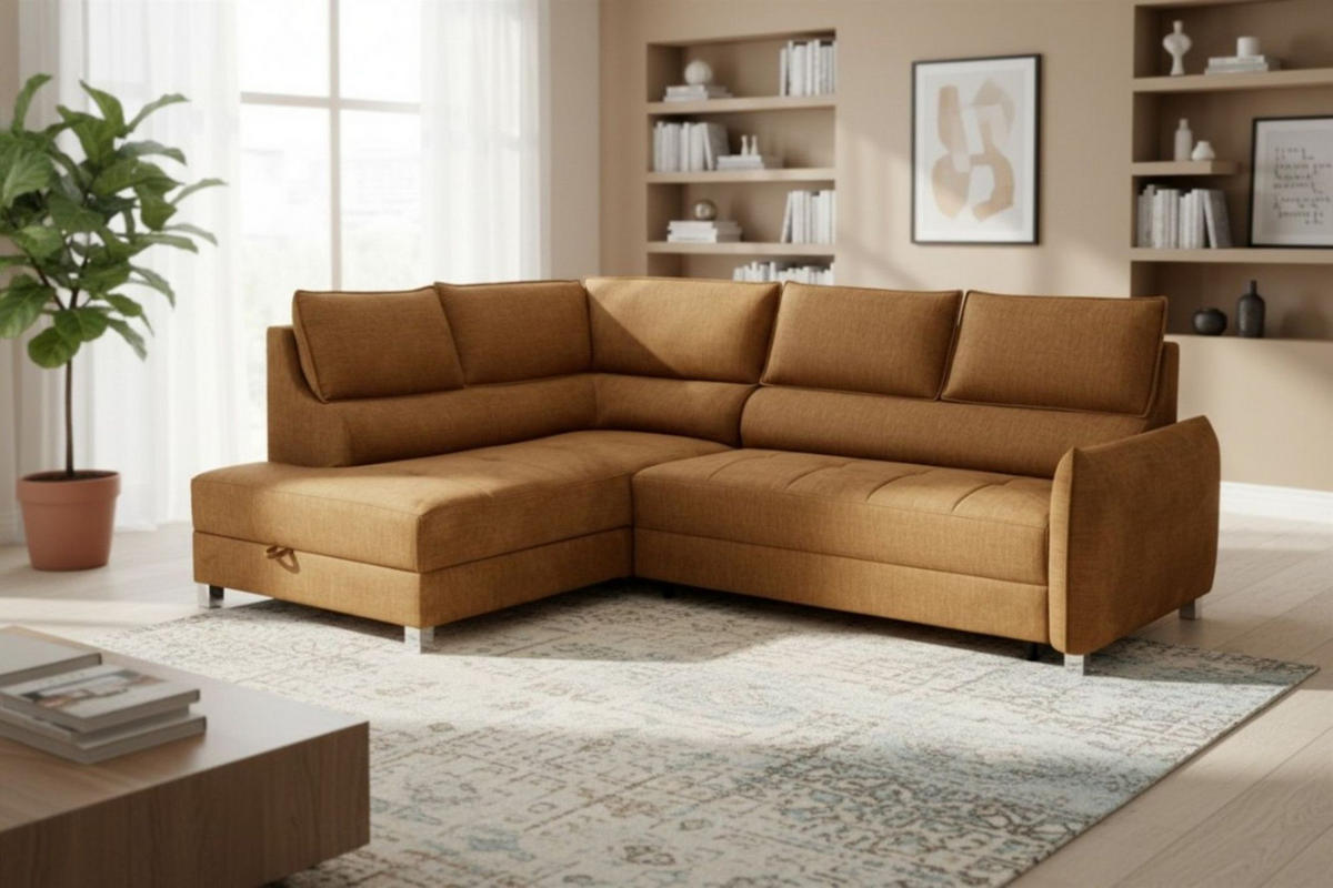 ECKSOFA Marno In Chill Me - Honig, Holzwerkstoff/Textil (200/260cm) - Fun Möbel