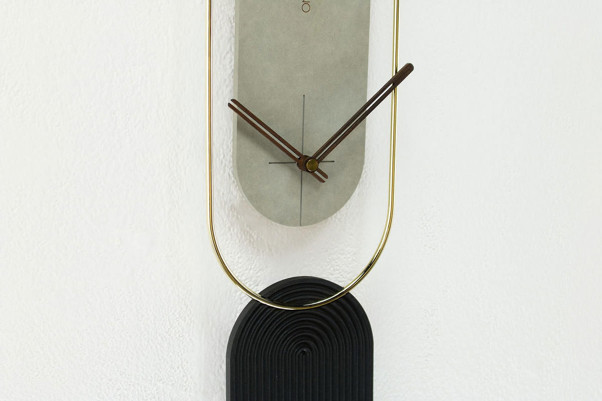 WANDUHR Design Grau 18/76 cm - Grau, Holzwerkstoff/Metall (17.5/75.5/2cm) - ONZENO