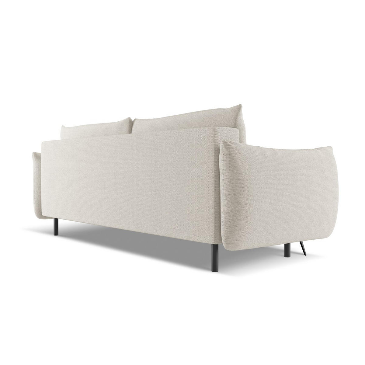 3-SITZER SOFA mit Schlaffunktion Chenille Stoff Grau - Silberfarben/Schwarz, Textil/Metall (230/86/105cm) - LaMiaSofa