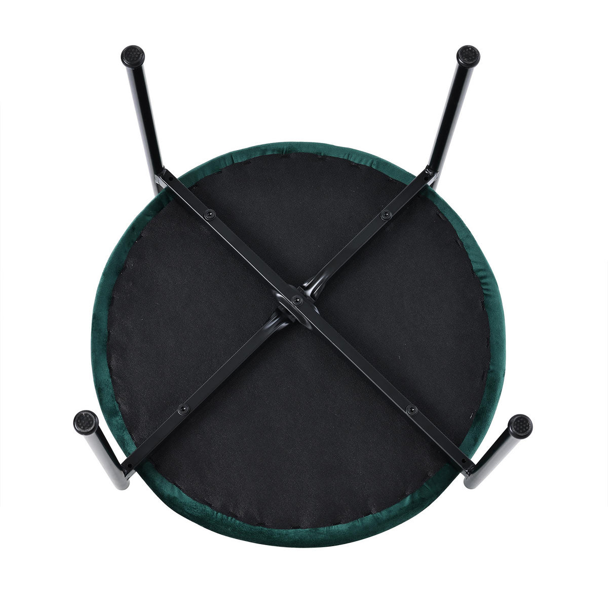 ESSZIMMERSTUHL 2er Set Samt Grün Metallbeine Rattan - Grün, Textil (51/75/50cm) - FLIEKS