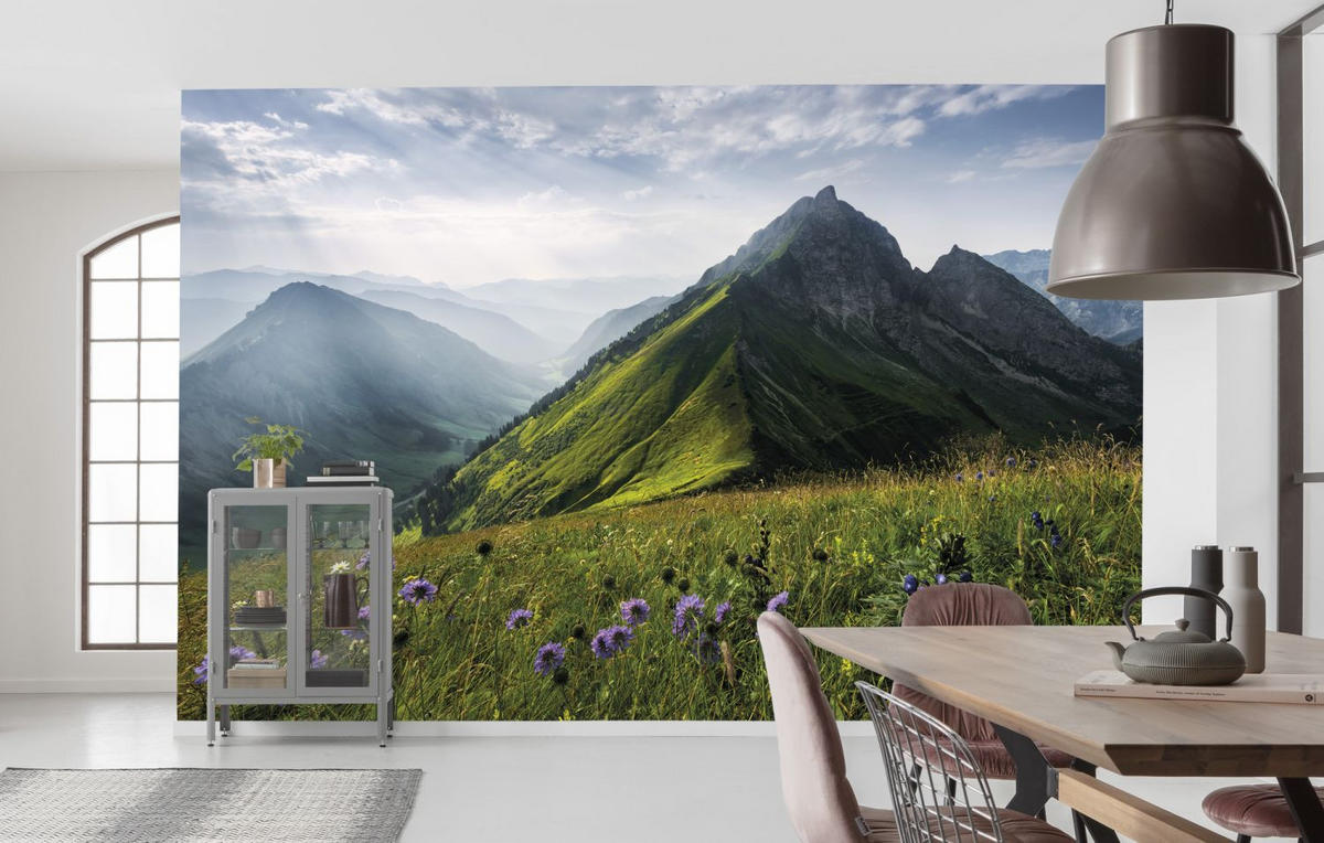 FOTOTAPETE Berglandschaft 450 x 280 cm - Grün, Papier (450/280cm) - Sanders & Sanders