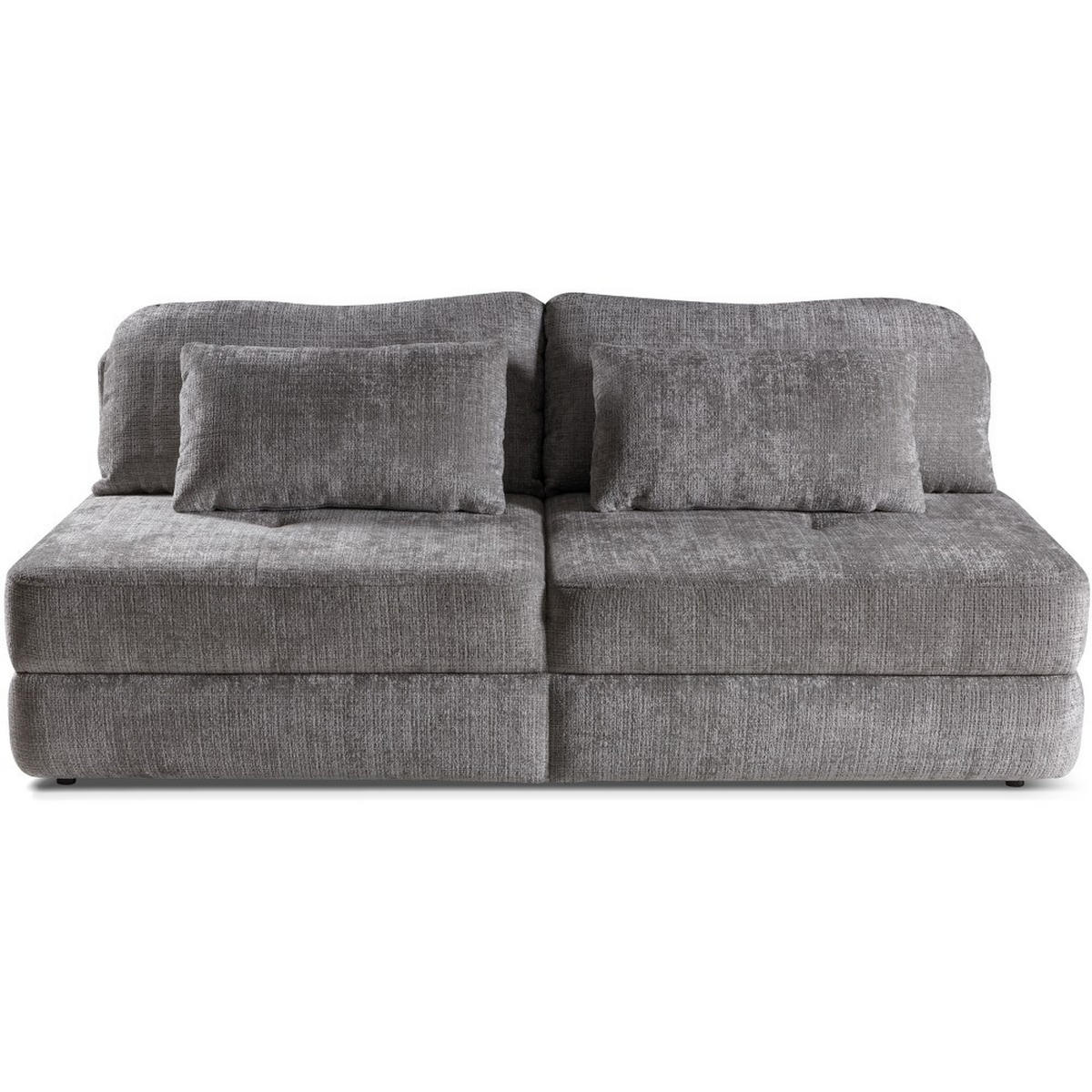 SCHLAFSOFA 3-Sitzer Ravo mit Schlaffunktion, Grau - Schwarz/Grau, Textil (214/93/118cm) - Beautysofa