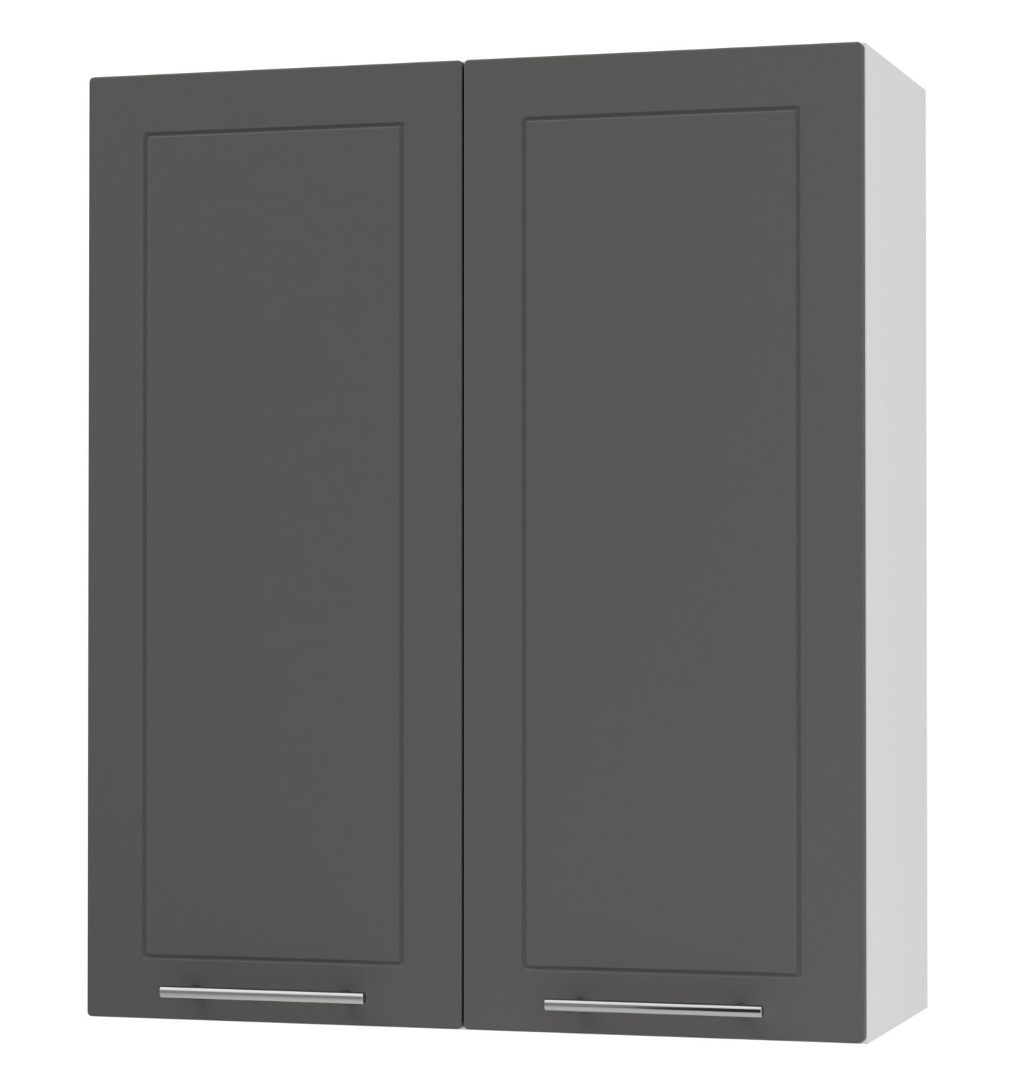 KÜCHENHÄNGESCHRANK Kvantum W4/80 Graphit Matt / Weiß Matt 80 / 32,5 / 96cm - Graphitfarben/Weiß, Holz/Holzwerkstoff (80/96/32.5cm) - Feldmann-Wohnen