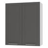 KÜCHENHÄNGESCHRANK Kvantum W4/80 Graphit Matt / Weiß Matt 80 / 32,5 / 96cm - Graphitfarben/Weiß, Holz/Holzwerkstoff (80/96/32.5cm) - Feldmann-Wohnen