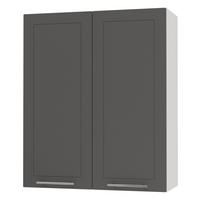 KÜCHENHÄNGESCHRANK Kvantum W4/80 Graphit Matt / Weiß Matt 80 / 32,5 / 96cm - Graphitfarben/Weiß, Holz/Holzwerkstoff (80/96/32.5cm) - Feldmann-Wohnen