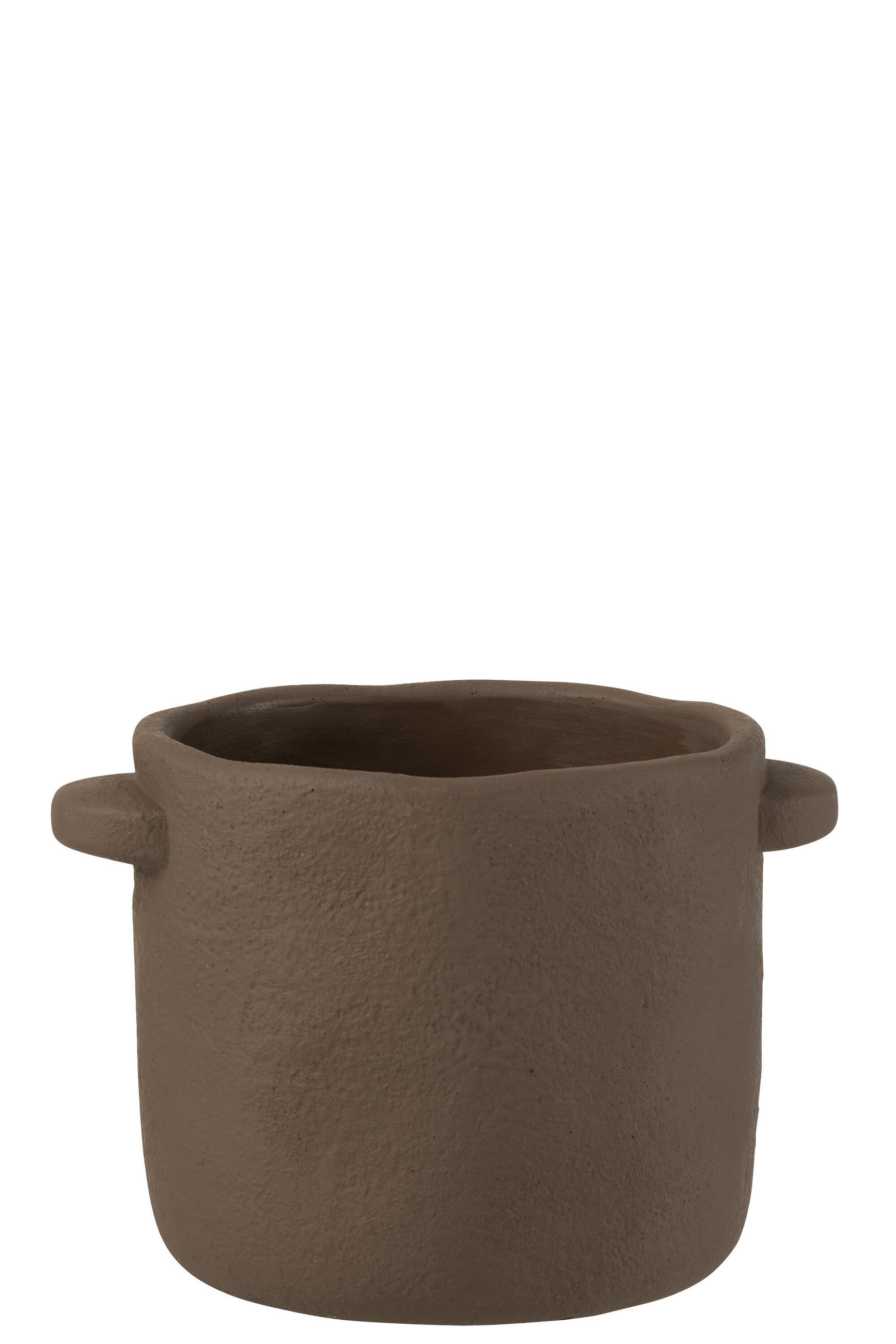 BLUMENTOPF GUSTAVE - Töpferei - Braun - L - Ø 19 cm - Dunkelbraun, Keramik (19/17cm) - J-Line