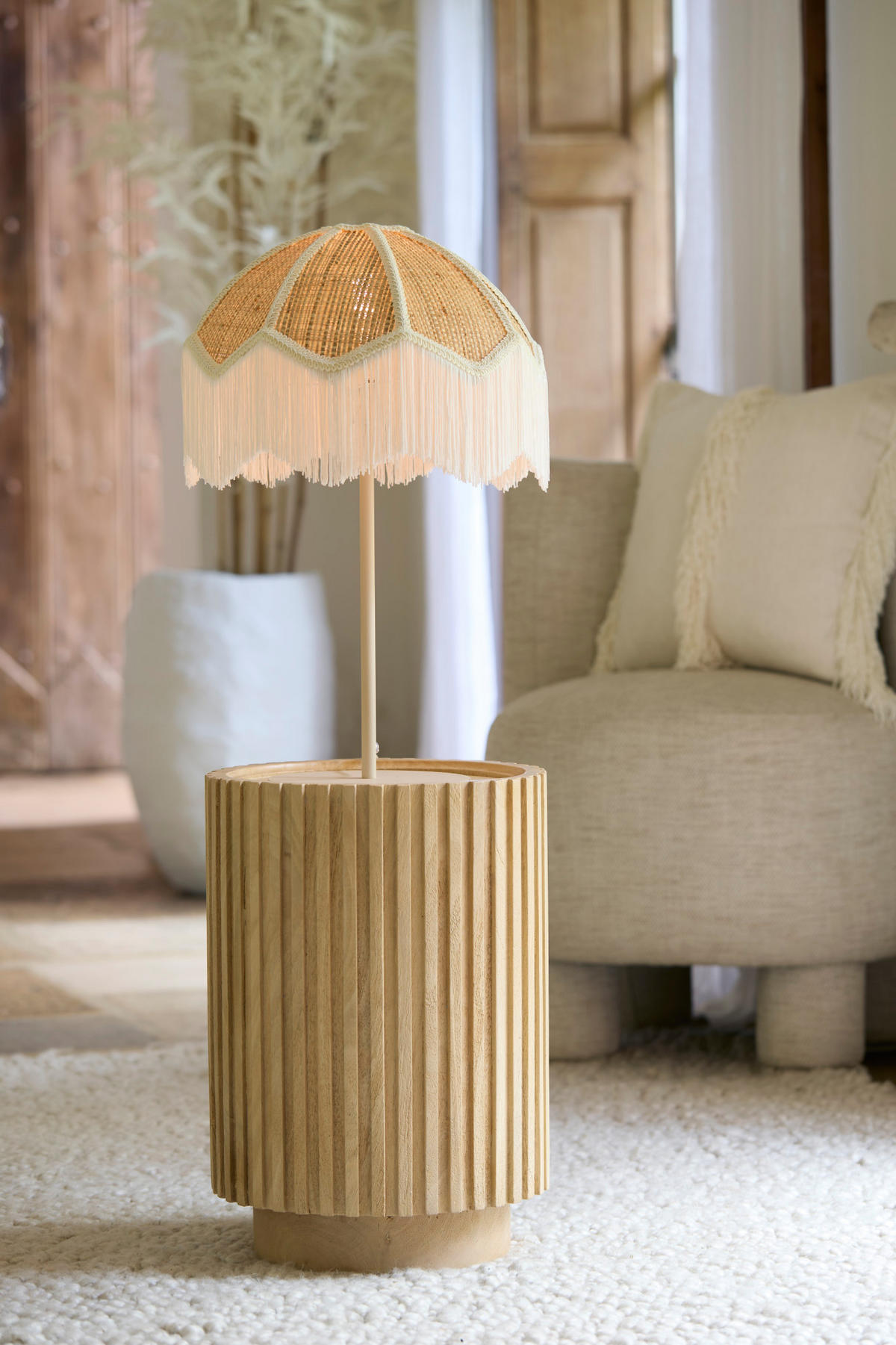BEISTELLTISCH Kiyose Braun Ø33/47 cm - Braun, Holz (33/33/47cm) - Light & Living