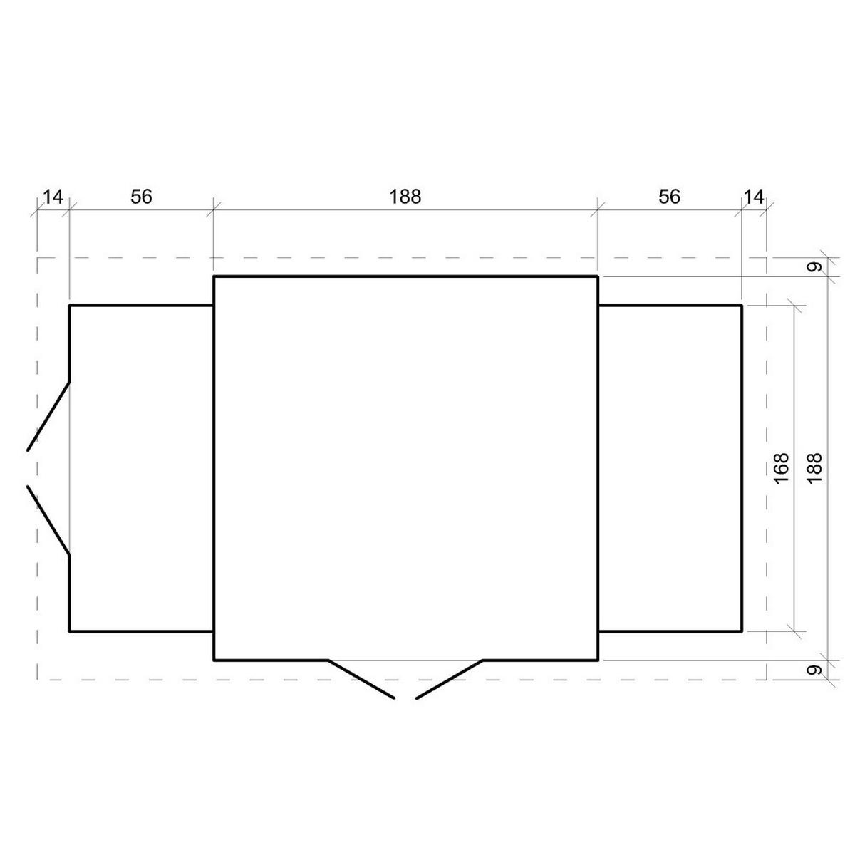 HOLZHAUS GARTENHAUS mit Brennholzschuppen M389+M389G - mit imprägniertem Boden - 3,53 + 0,97 + 0,97 m2 - Beige, Holz (328/218/206cm) - Timbela