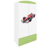 KINDERKLEIDERSCHRANK Formel 1 90/175/52 - Grün, Holzwerkstoff (90/175/52cm) - Kocot Kids