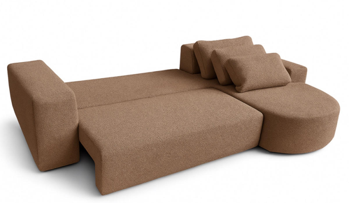 ECKSOFA Braun Vello Mit Schlaffunktion Rechts - Braun, Textil (165/270cm) - Sepro Meble