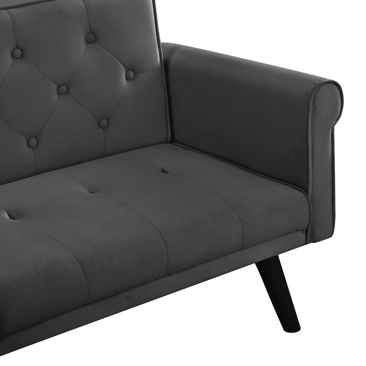 SCHLAFSOFA DE-34676 2-in-1 mit verstellbarer Lehne Grau - Grau, Metall (89/70/172cm) - ComfortXL
