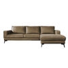 ECKSOFA BLOOM Beige Leder - Beige/Schwarz, Leder/Metall (276/177cm) - KAWOLA