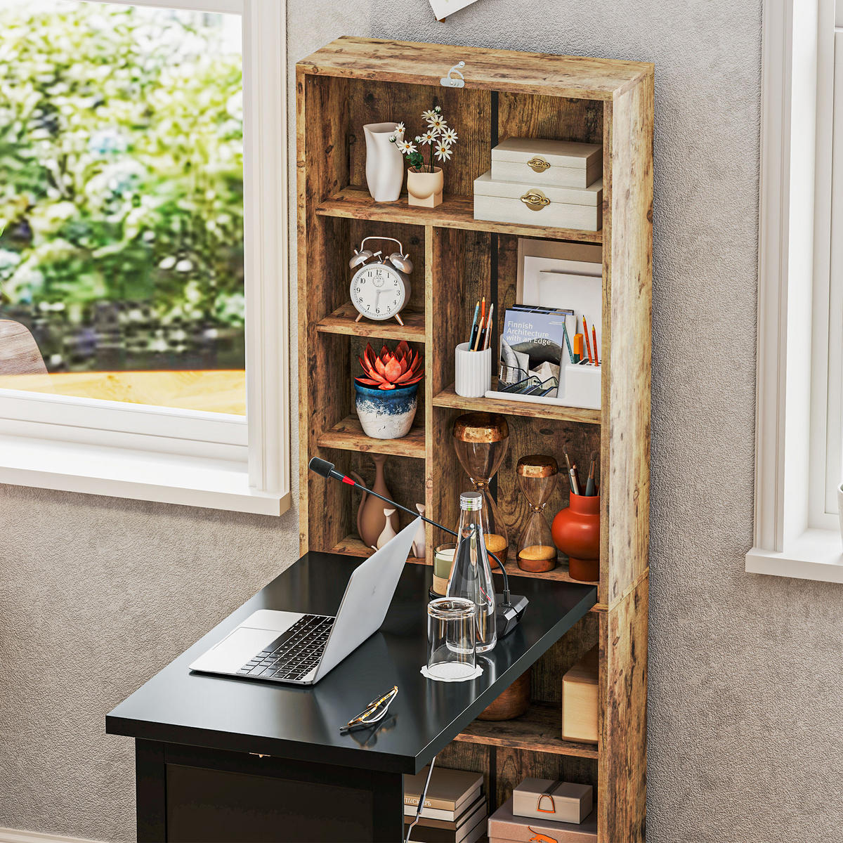 SCHREIBTISCH DE-14896 mit Bücherregal & Kreidetafel Braun - Braun, Holzwerkstoff (98/51/153cm) - ComfortXL