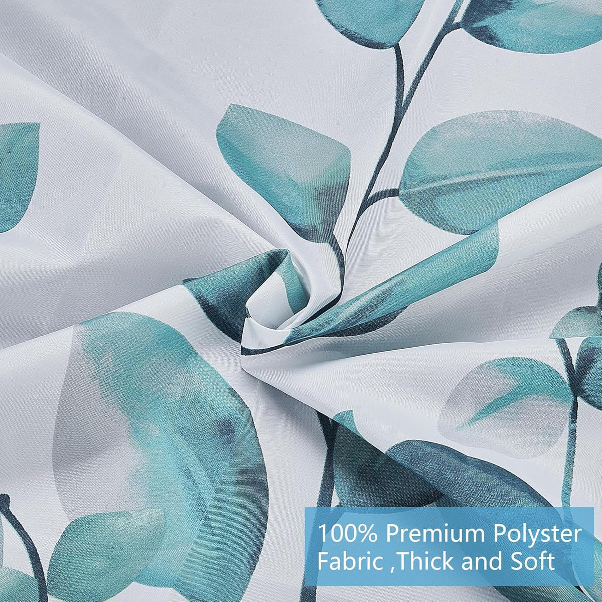 DUSCHVORHANG Polyester wasserdicht maschinenwaschbar mit Haken Badezimmer - Weiß, Textil (180/180cm) - MCBOSON