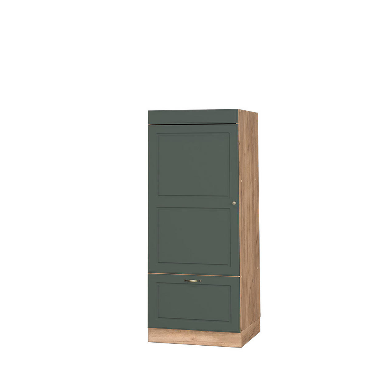 MIKROWELLENSCHRANK Fame-Line Grün-Gold Landhaus 60 cm - Honigeiche/Eiche Wotan, Holzwerkstoff (60/153.6/58.1cm) - Vicco