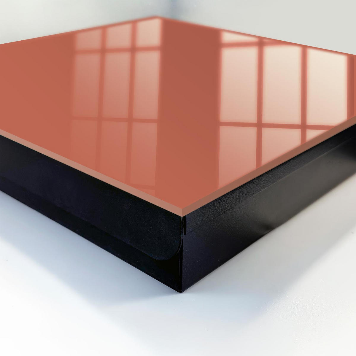 SCHLÜSSELBOX Schwarz 30x30 cm- Türöffnung nach rechts - Ziegelfarbe - Orange, Metall (30/30/5cm) - TULUP