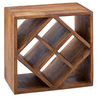 WEINREGAL Massivholz für 8 Flaschen platzsparend - Braun, Holz (40/40/25cm) - KADIMA DESIGN