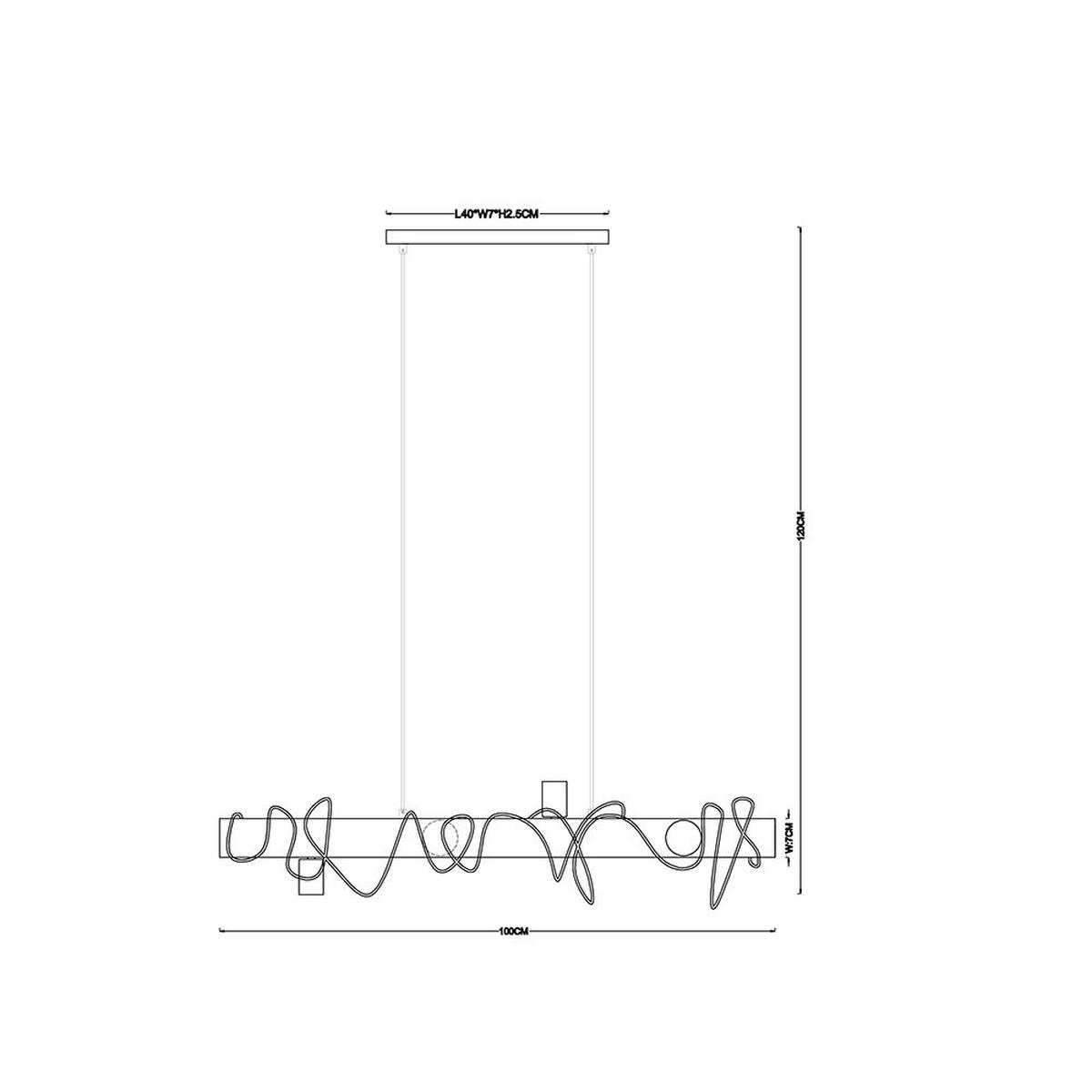 HÄNGELEUCHTE ALICE Holz Braun - Braun, Holz (100/20/120cm) - Globo Lighting