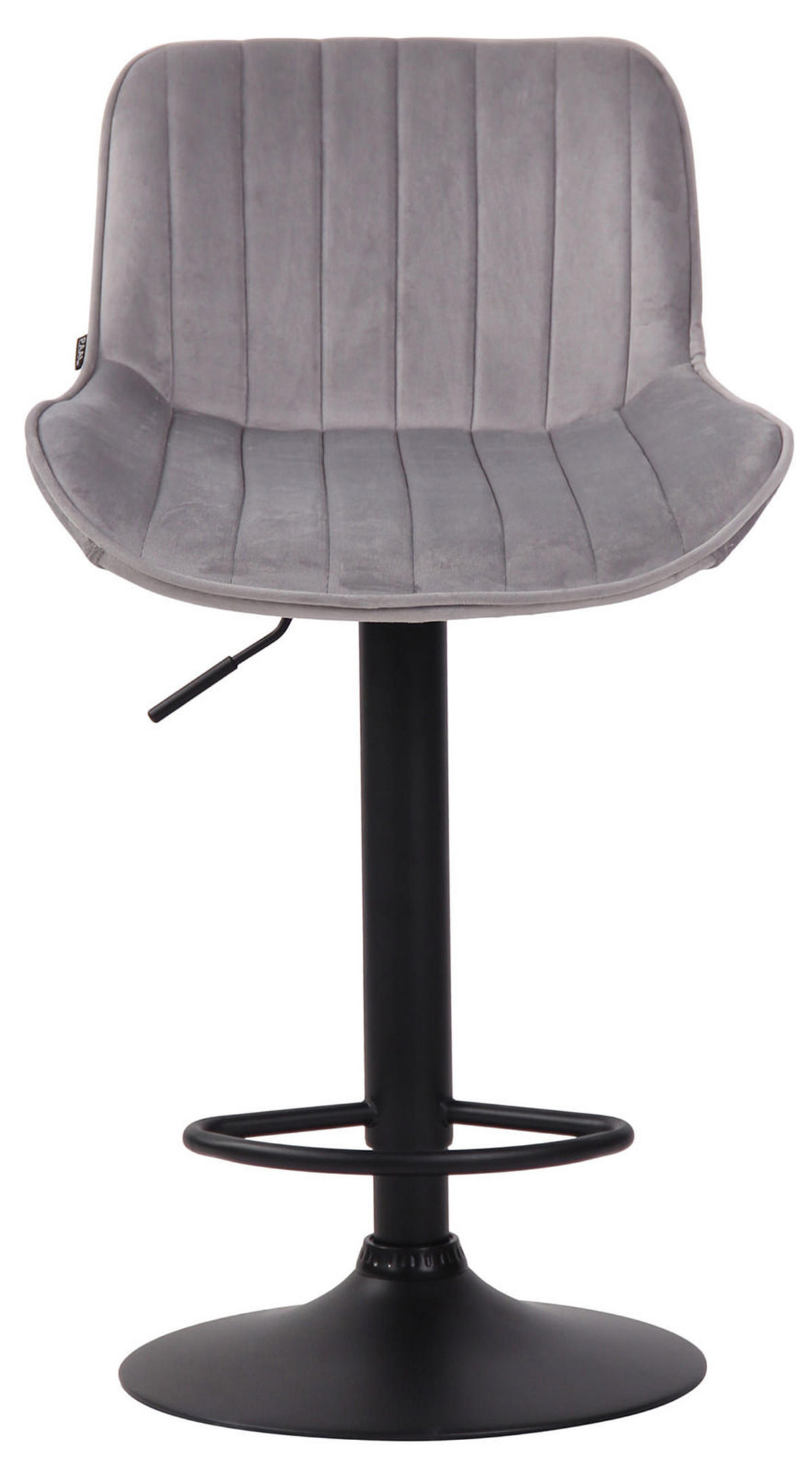 BARHOCKER 2er Set Samt grau - Schwarz/Grau, Textil/Metall (50/86/50cm) - CLP