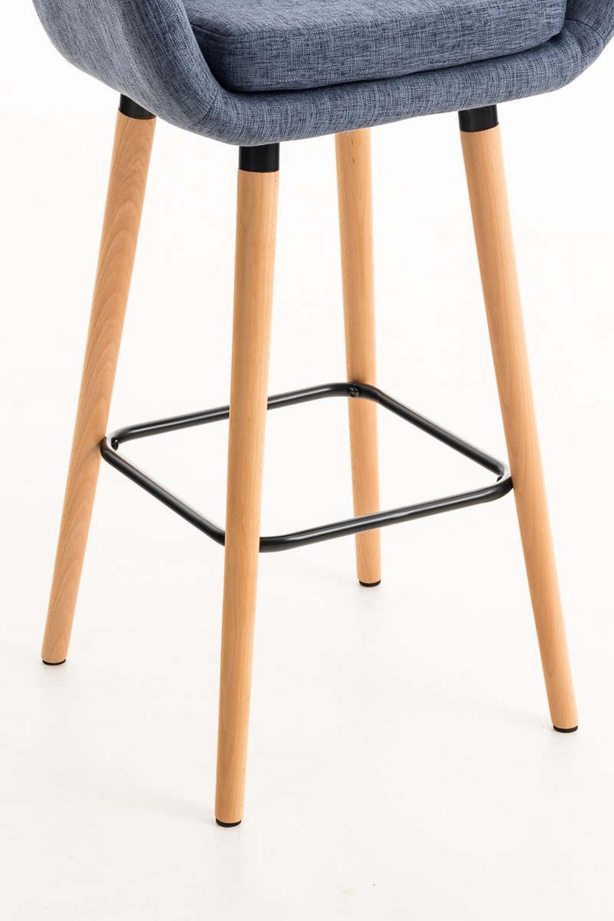 BARHOCKER Grande, Gestell Holz, Stoff Blau - Blau/Braun, Holz/Textil (55/99/46cm) - TPFLiving