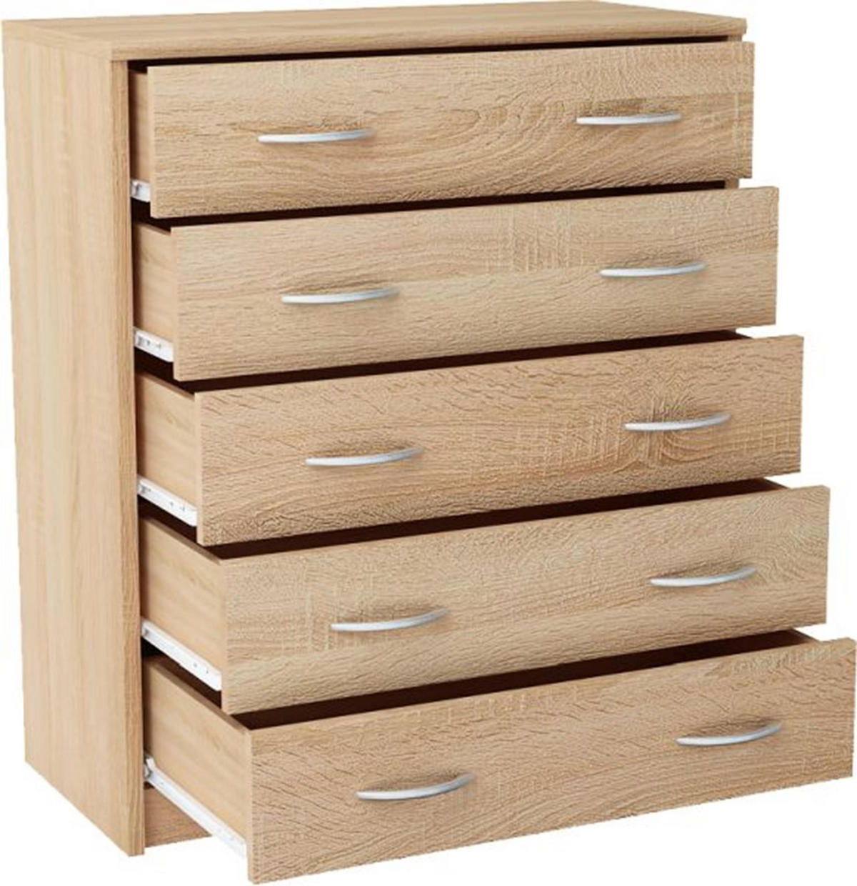 KOMMODE 5S Sonoma Eiche 74/35/85 cm mit 5 Schubladen - Sonoma Eiche, Holzwerkstoff (74/85/35cm) - Matkam Möbel
