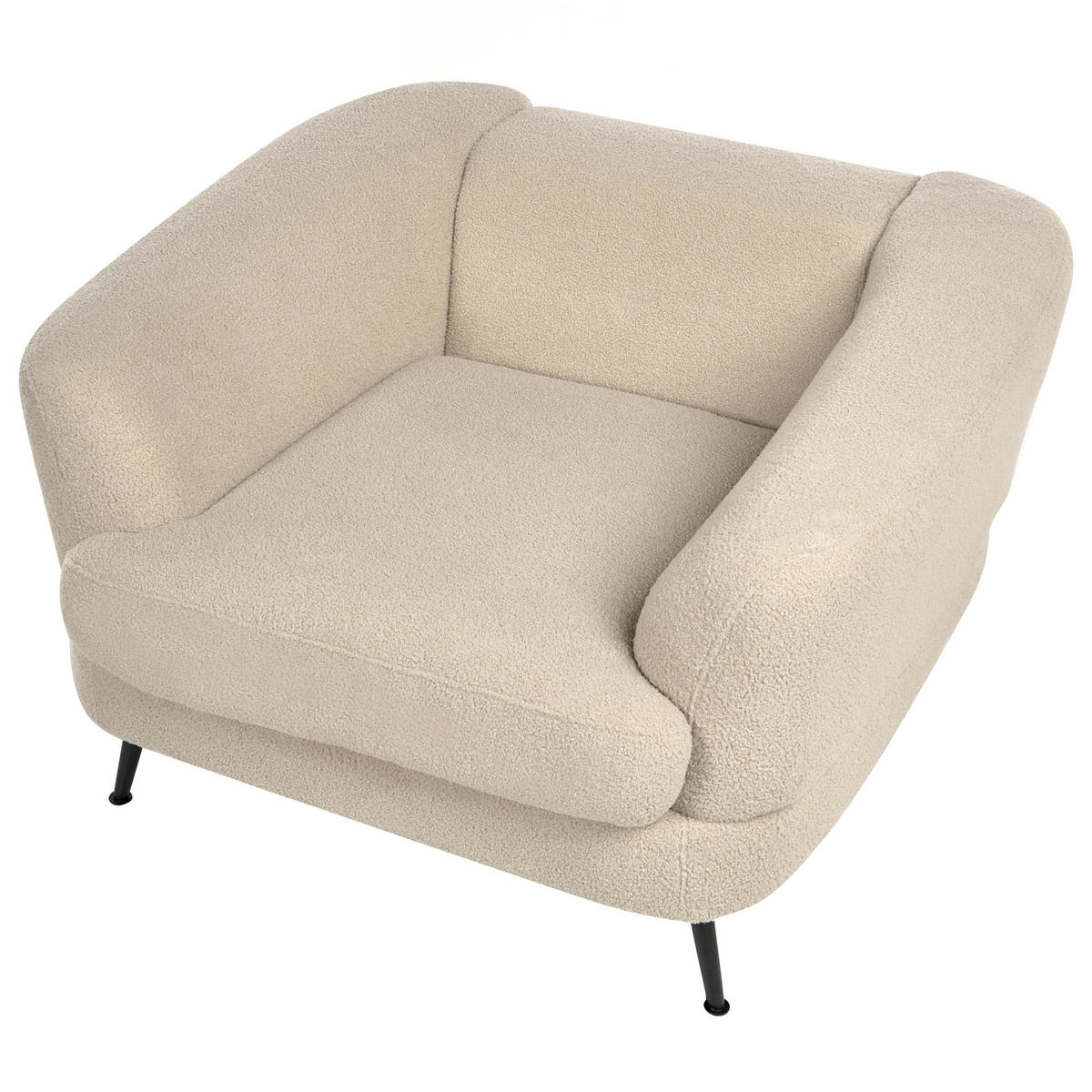 SESSEL Bouclé Hellbeige Kjaer - Beige/Schwarz, Textil (100/100/100cm) - Beliani