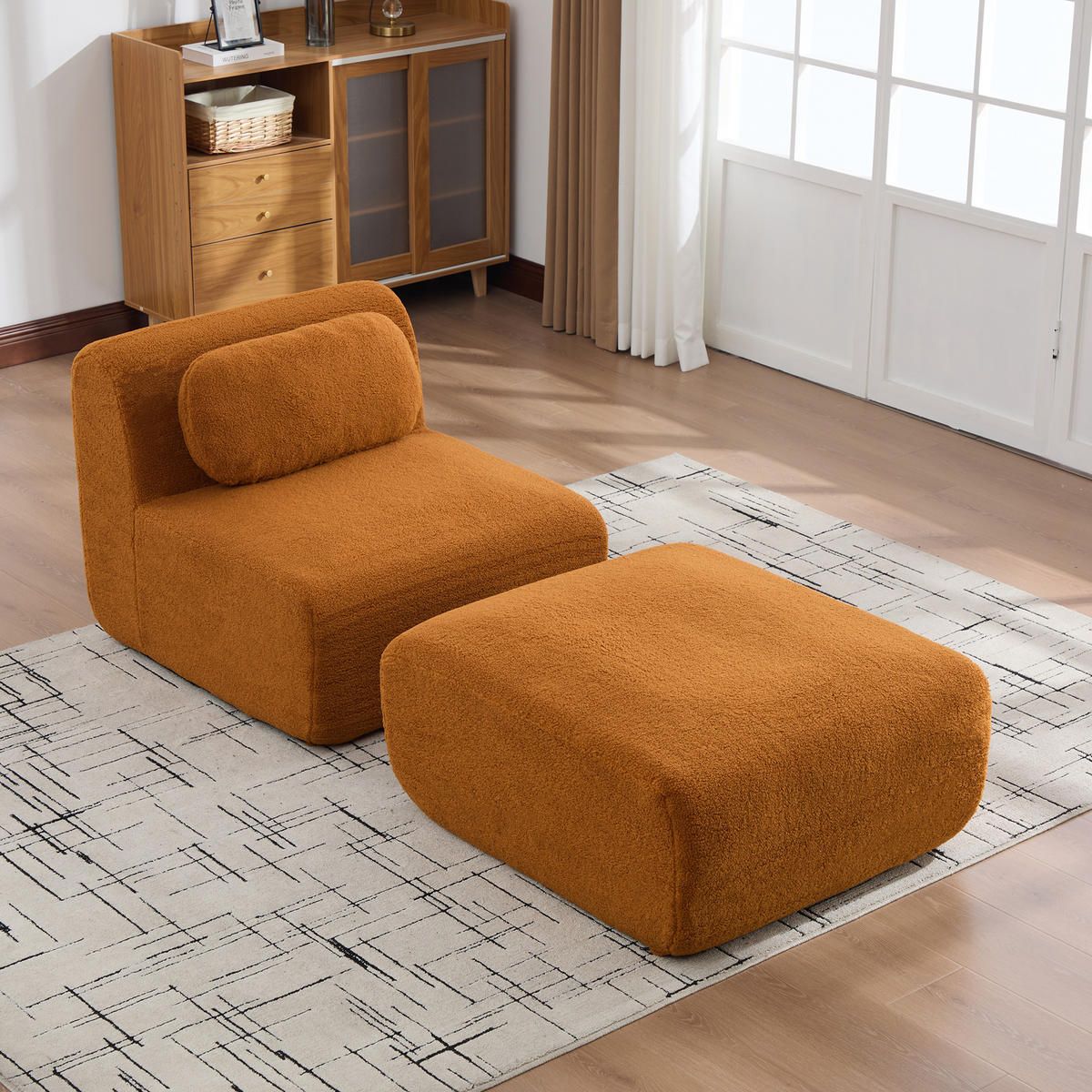 SOFA Chenille Caramel rutschfest - Orange, Textil (79/71/177cm) - WISHDOR