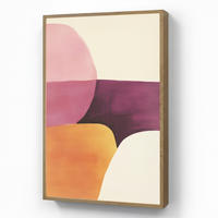 NÁSTĚNNÁ LAMPA S AKUMULÁTOREM Tvary - abstraktní - barevné 60x90 cm - růžová, kompozitní dřevo (60/90/8cm) - OnlyWow