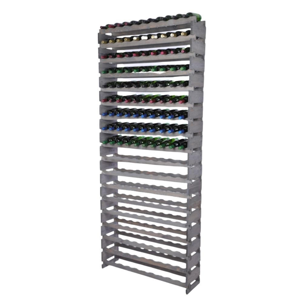 WEINREGAL VINOTECA FLEX PRO HxBxT 247x103x28cm 180 Flaschen auf 18 Ebenen Grau - Grau, Holz (103/247/28cm) - PROREGAL